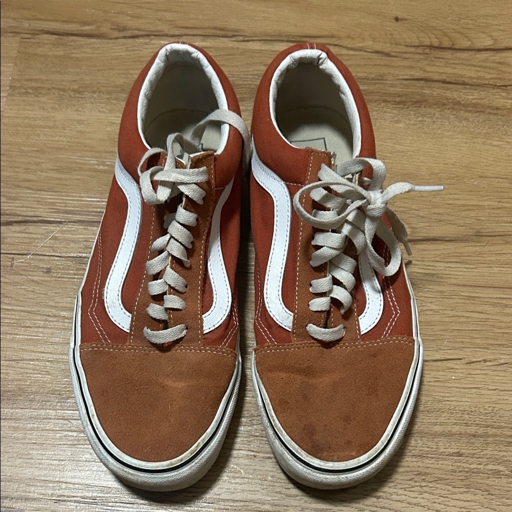 Vans Men's Bold Orange and White Sneakers